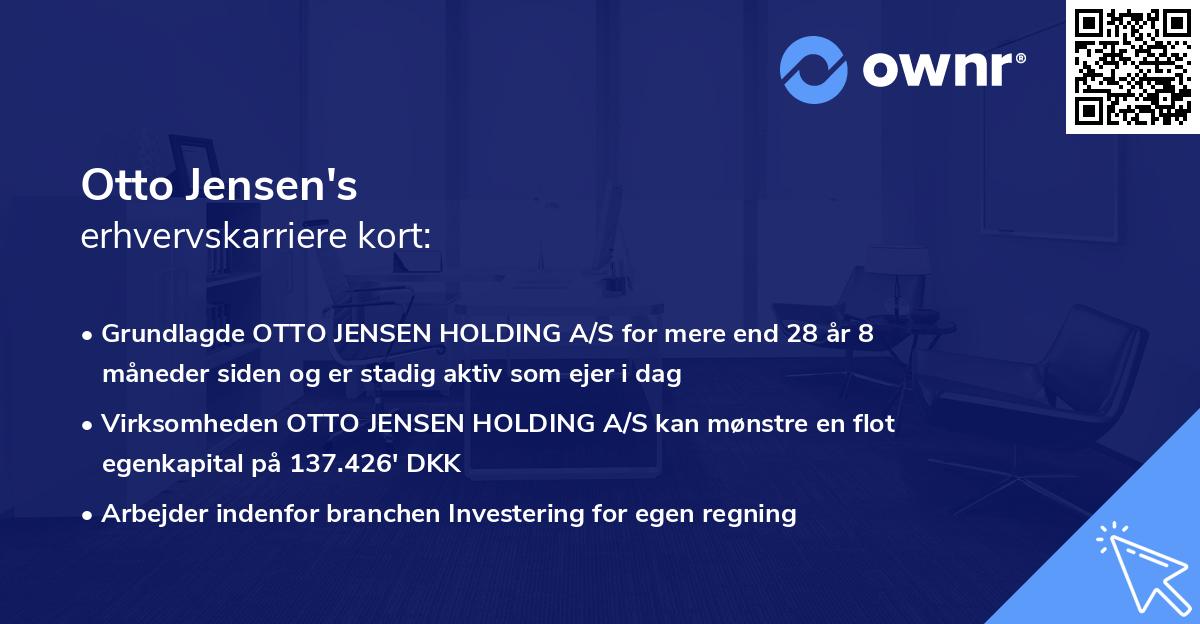 Otto Jensen's erhvervskarriere kort
