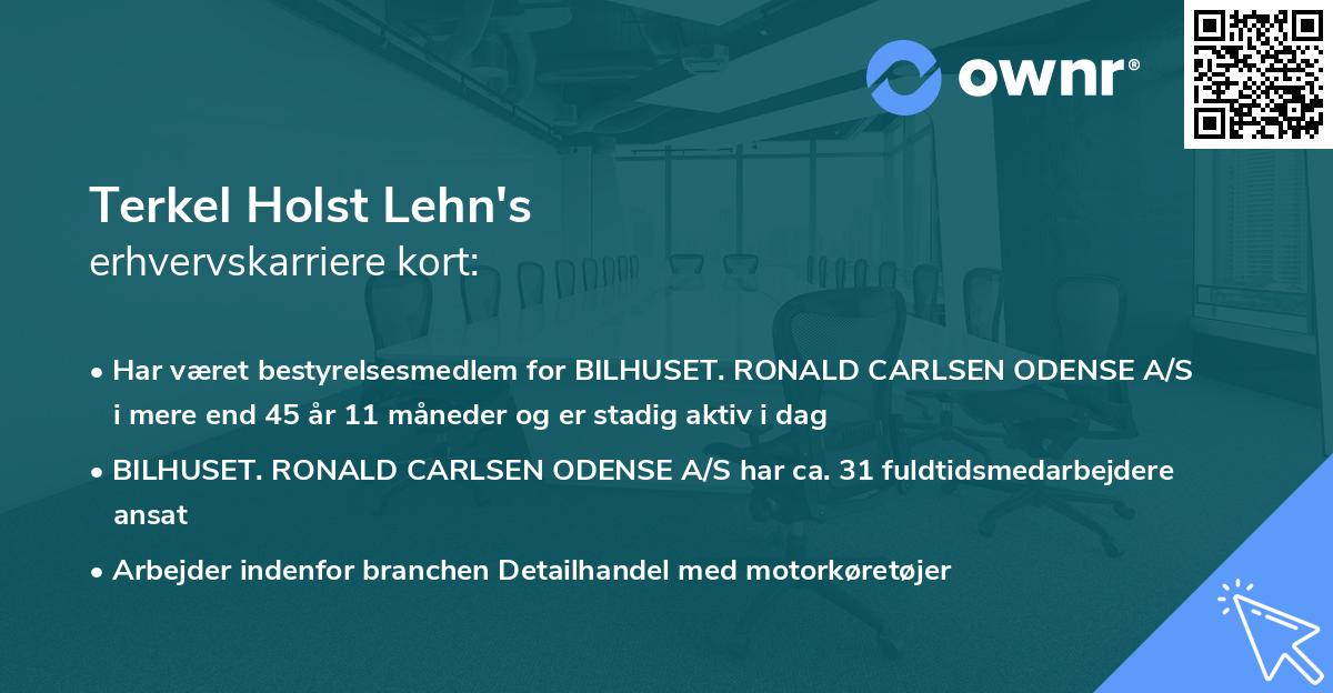 Terkel Holst Lehn's erhvervskarriere kort