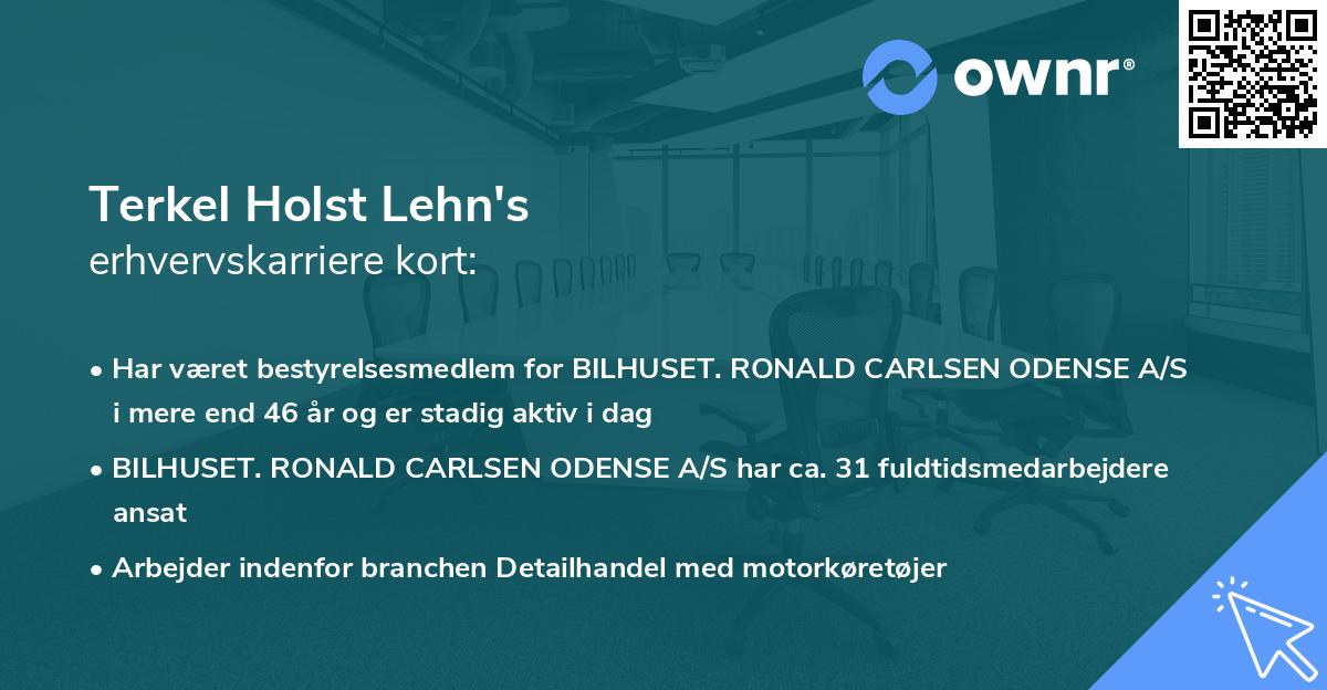 Terkel Holst Lehn's erhvervskarriere kort