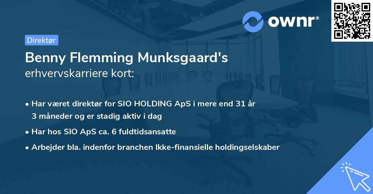 Benny Flemming Munksgaard's erhvervskarriere kort