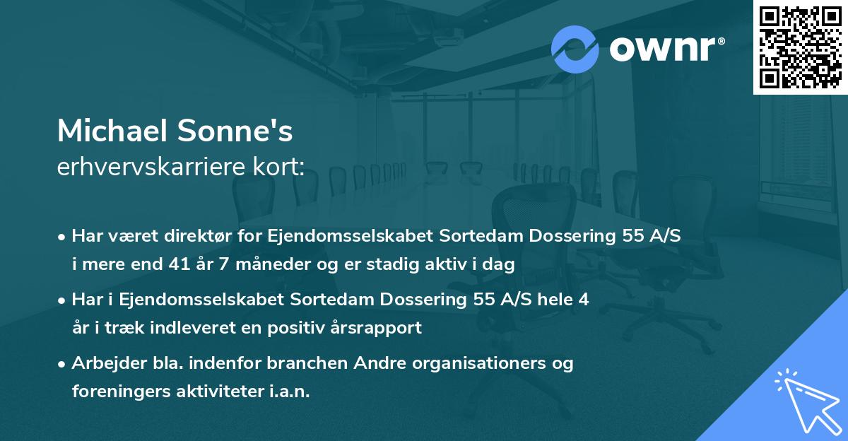Michael Sonne's erhvervskarriere kort