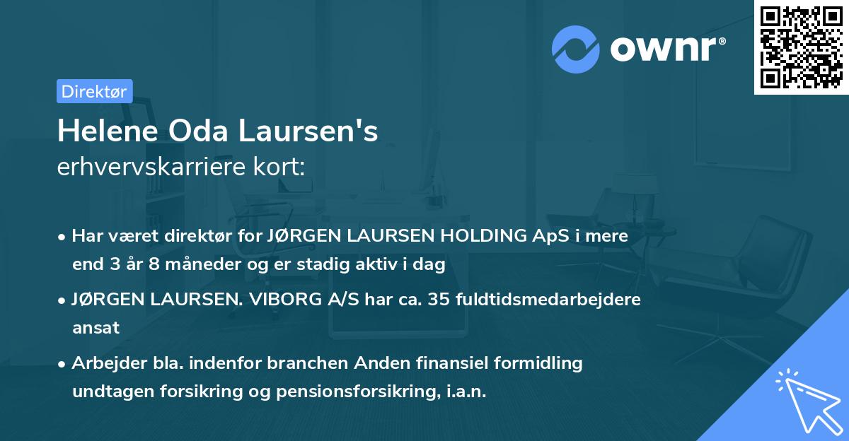 Helene Oda Laursen's erhvervskarriere kort