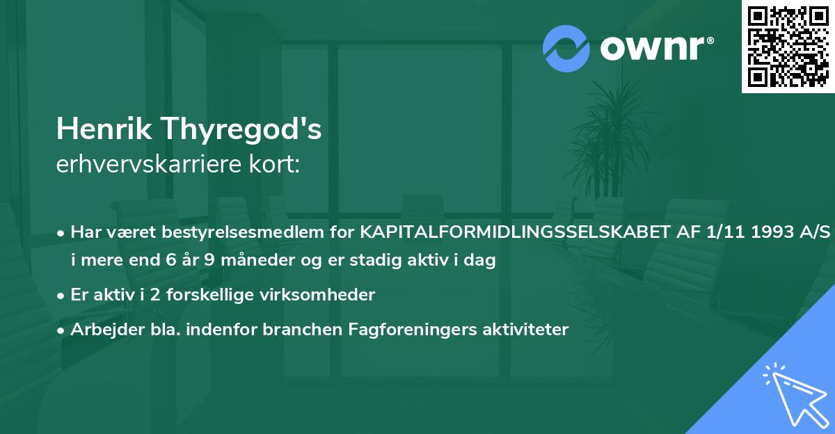 Henrik Thyregod's erhvervskarriere kort