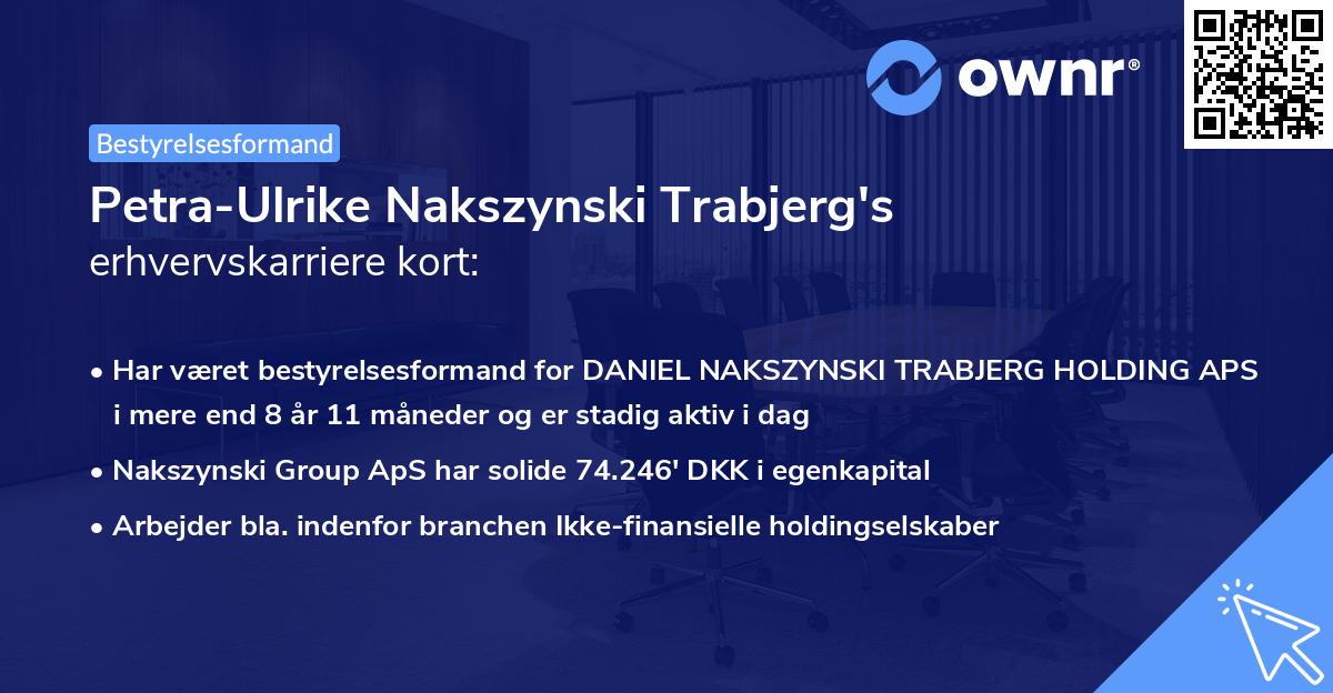 Petra-Ulrike Nakszynski Trabjerg's erhvervskarriere kort