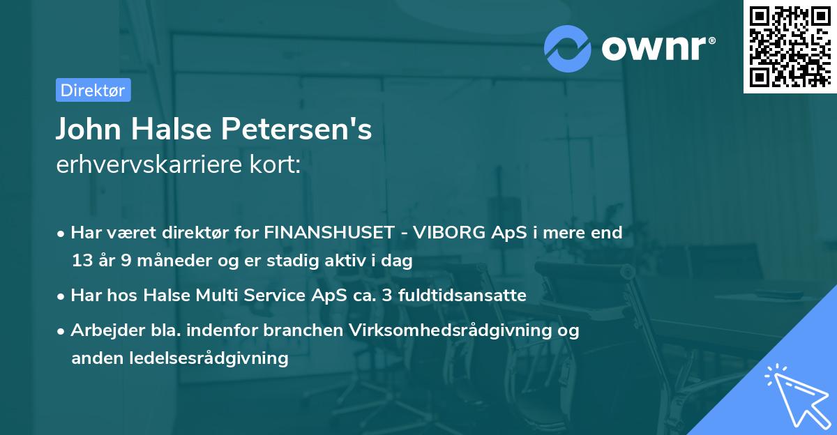 John Halse Petersen's erhvervskarriere kort