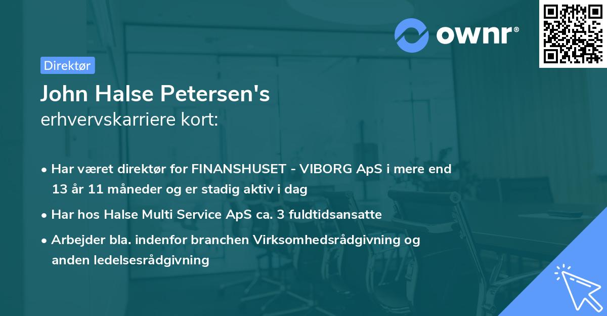 John Halse Petersen's erhvervskarriere kort