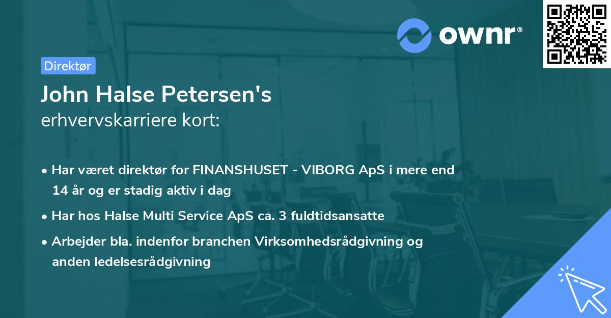 John Halse Petersen's erhvervskarriere kort