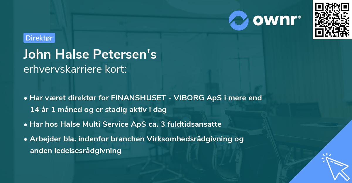 John Halse Petersen's erhvervskarriere kort