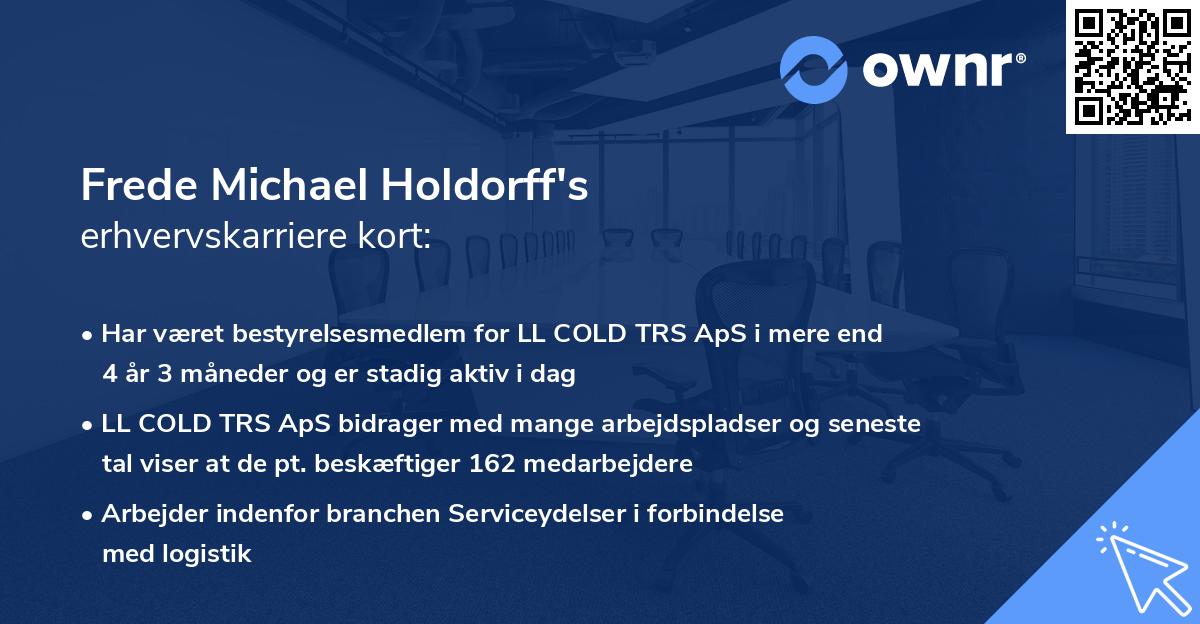 Frede Michael Holdorff's erhvervskarriere kort