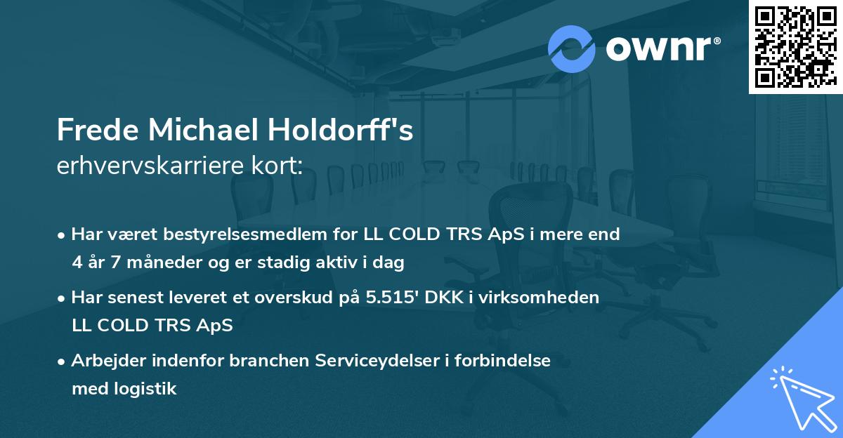 Frede Michael Holdorff's erhvervskarriere kort