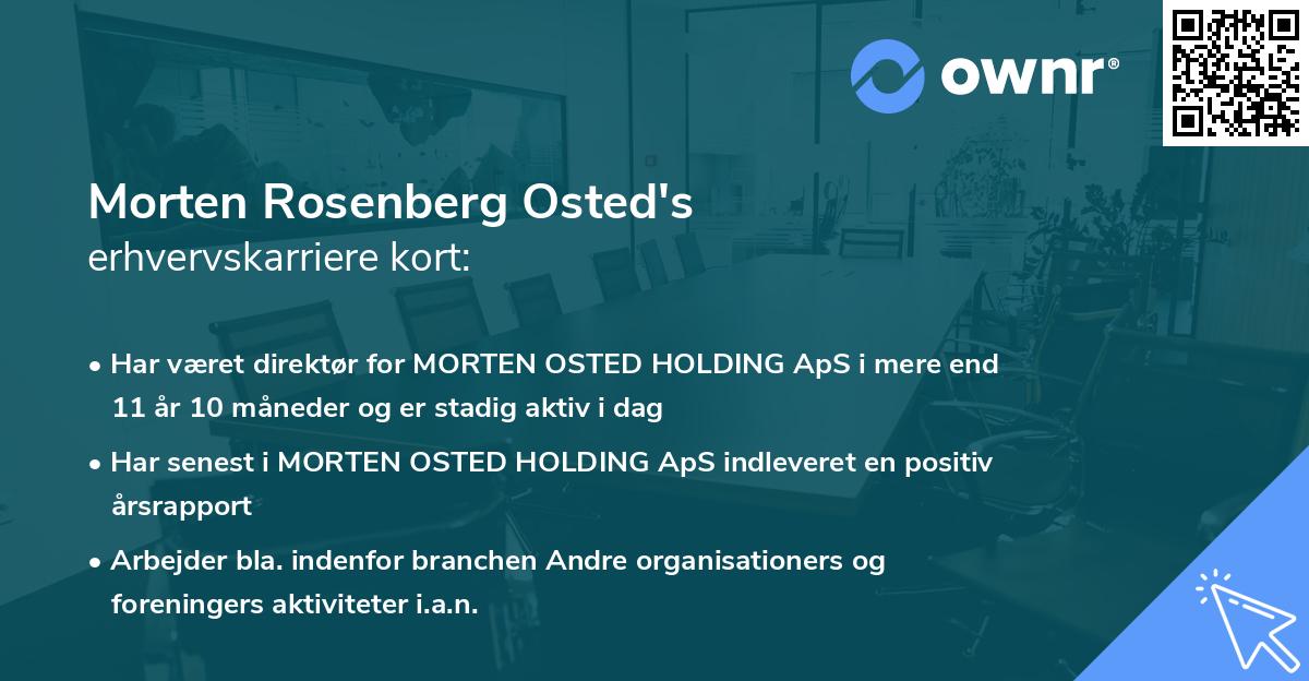 Morten Rosenberg Osted's erhvervskarriere kort