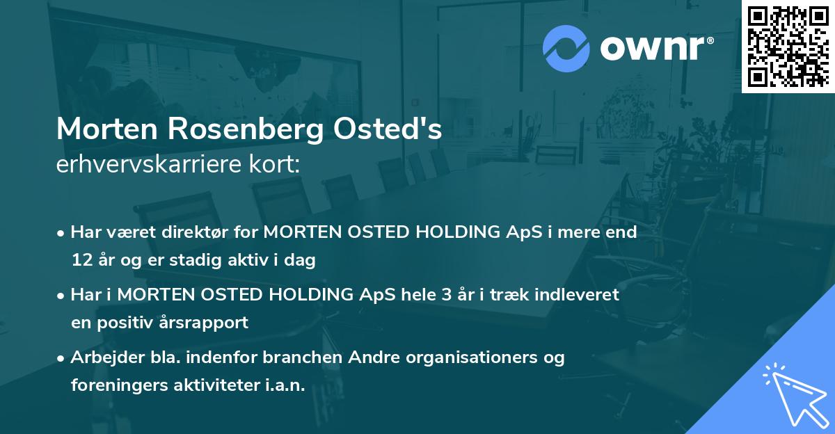 Morten Rosenberg Osted's erhvervskarriere kort