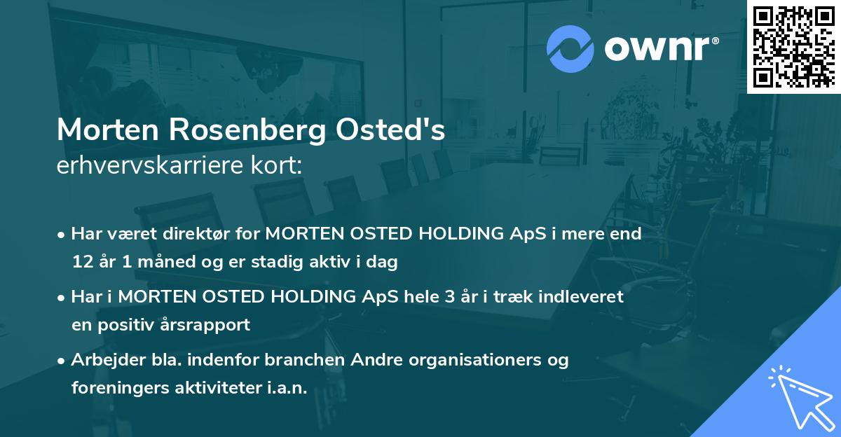 Morten Rosenberg Osted's erhvervskarriere kort