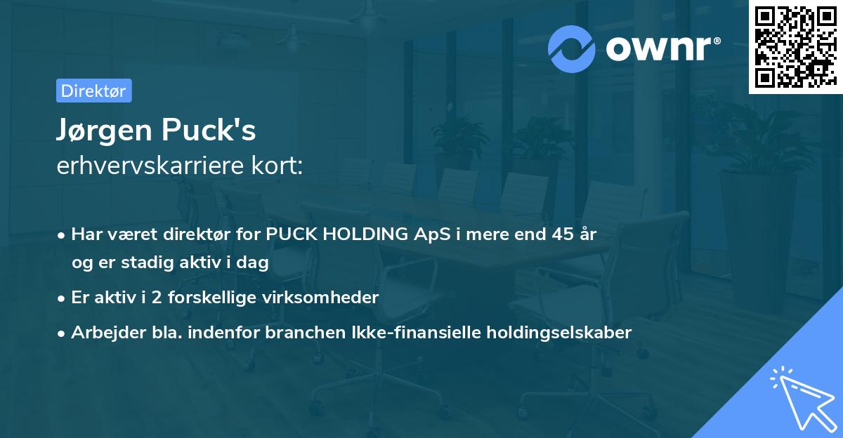 Jørgen Puck's erhvervskarriere kort