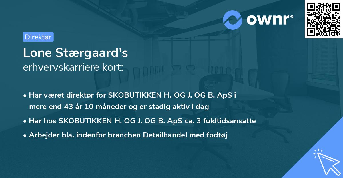 Lone Stærgaard's erhvervskarriere kort