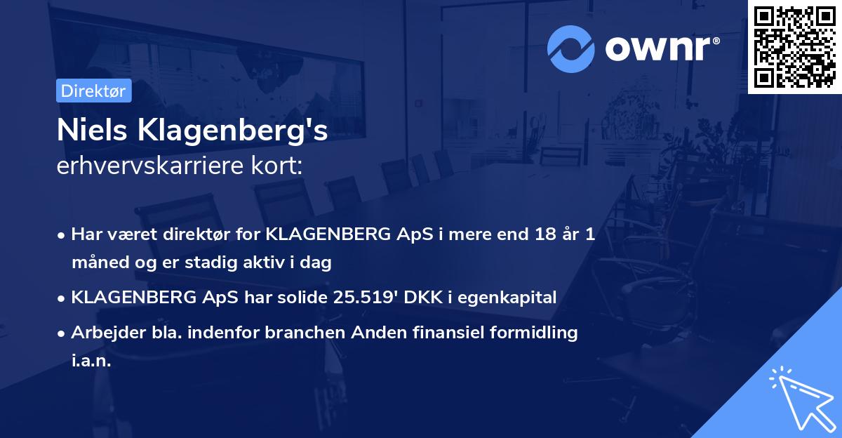 Niels Klagenberg's erhvervskarriere kort