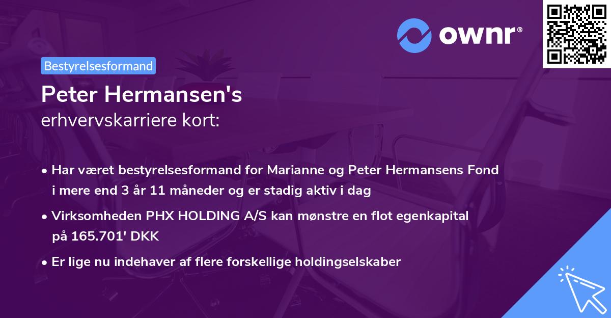 Peter Hermansen's erhvervskarriere kort