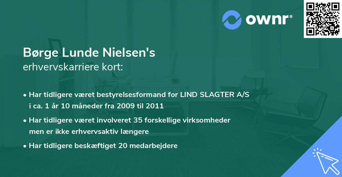 Børge Lunde Nielsen's erhvervskarriere kort