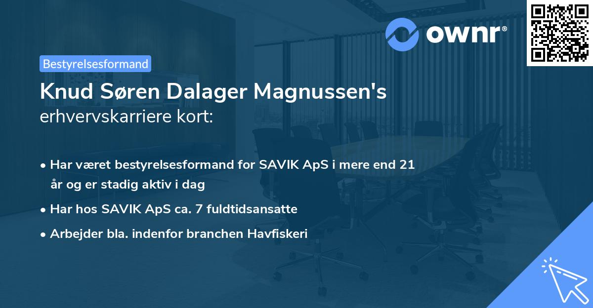 Knud Søren Dalager Magnussen's erhvervskarriere kort