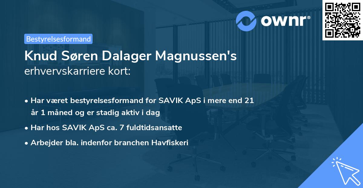 Knud Søren Dalager Magnussen's erhvervskarriere kort