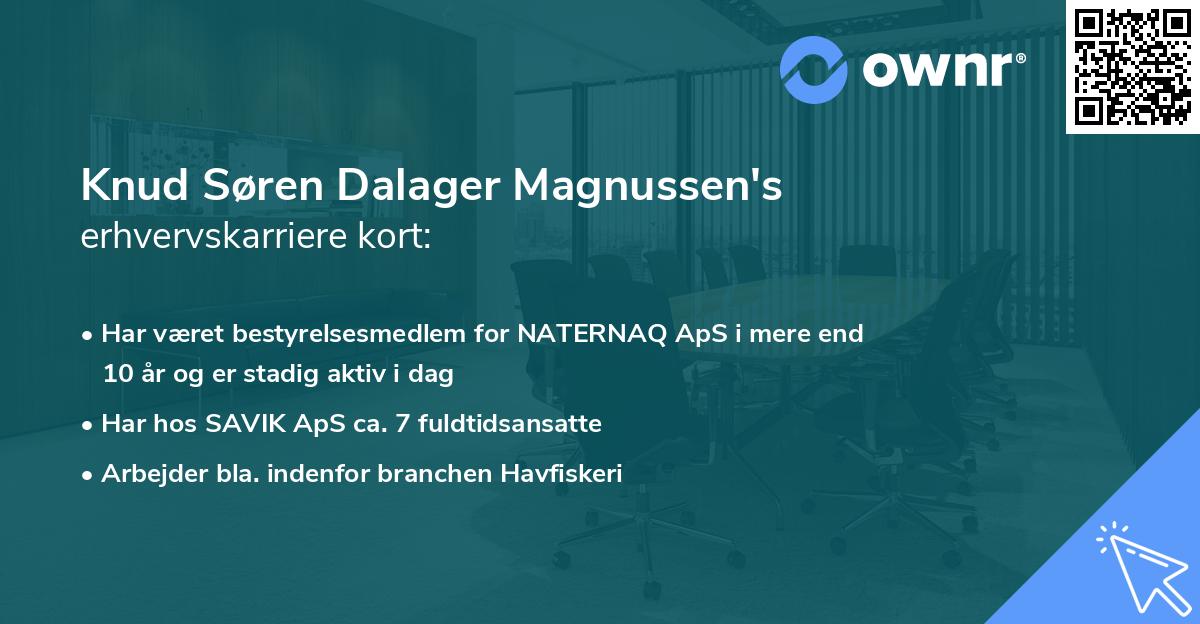 Knud Søren Dalager Magnussen's erhvervskarriere kort