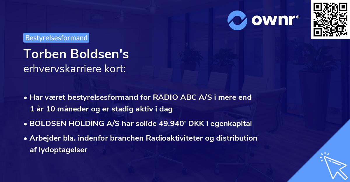 Torben Boldsen's erhvervskarriere kort