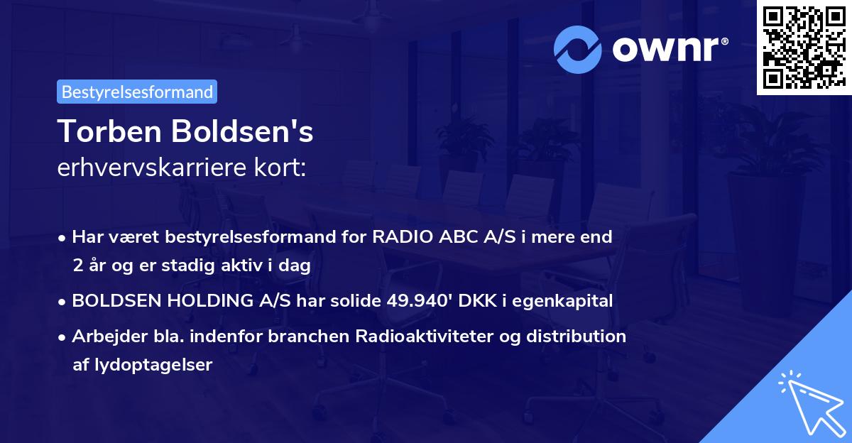 Torben Boldsen's erhvervskarriere kort