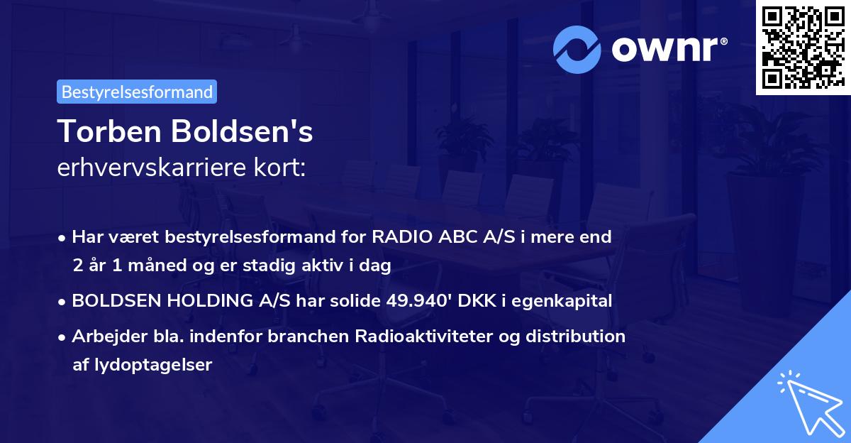 Torben Boldsen's erhvervskarriere kort