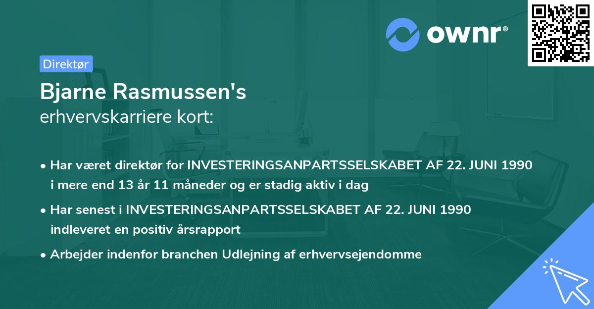 Bjarne Rasmussen's erhvervskarriere kort