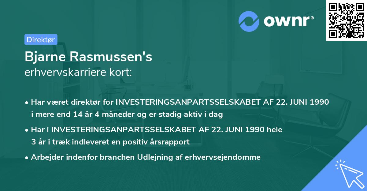 Bjarne Rasmussen's erhvervskarriere kort
