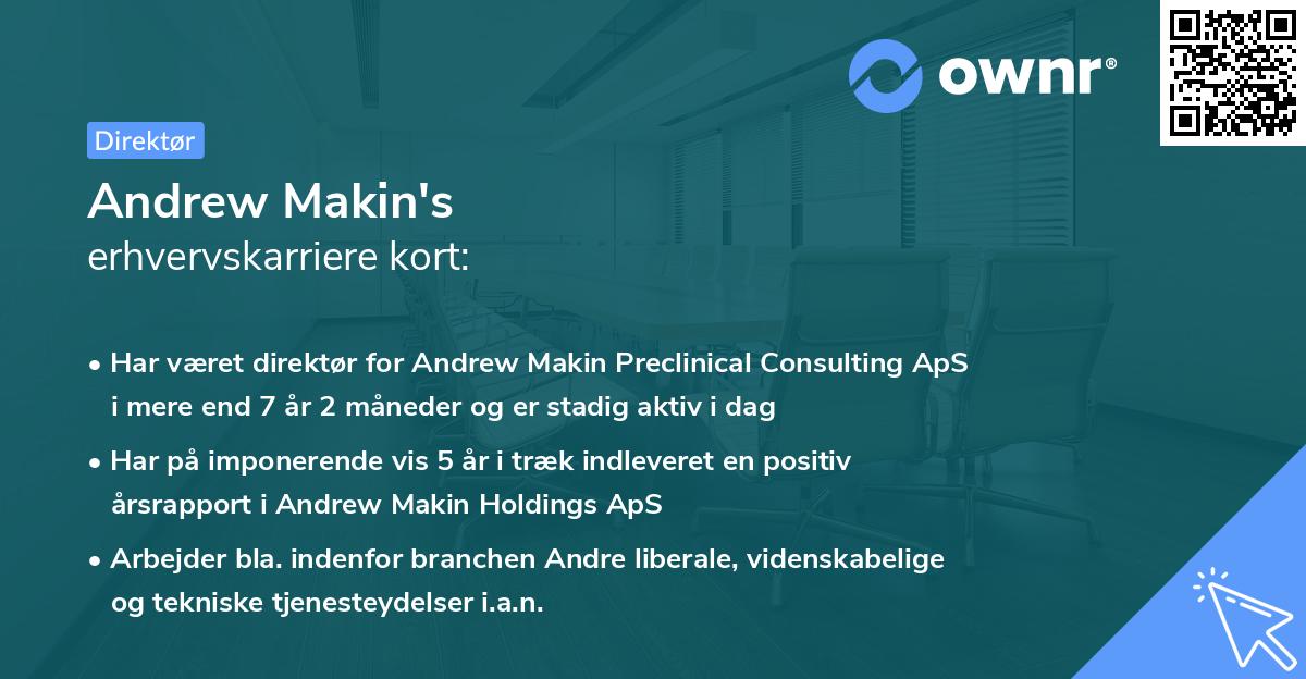 Andrew Makin's erhvervskarriere kort