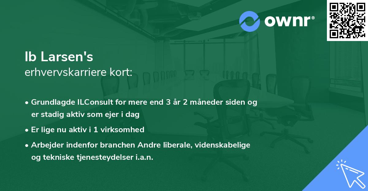 Ib Larsen's erhvervskarriere kort