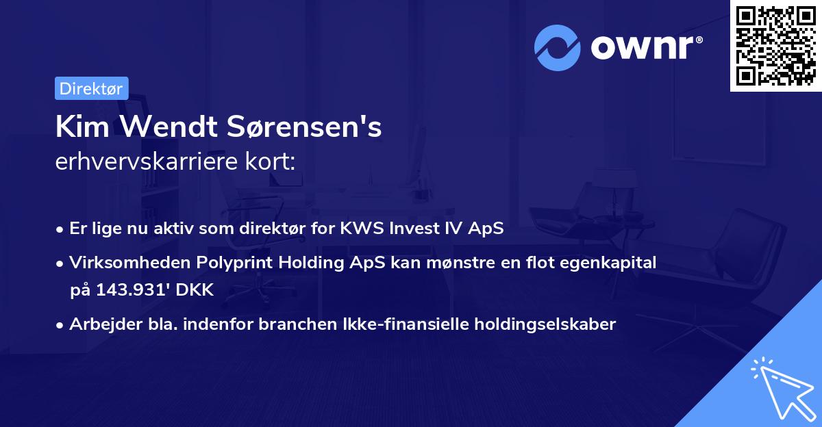Kim Wendt Sørensen's erhvervskarriere kort