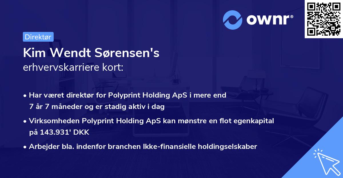Kim Wendt Sørensen's erhvervskarriere kort