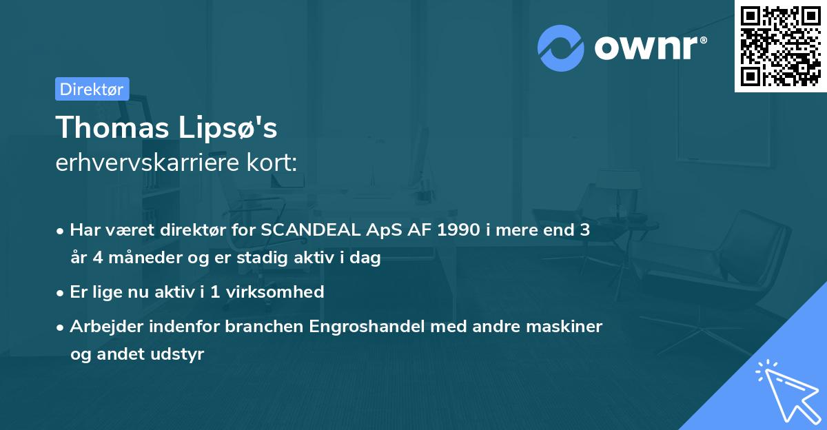 Thomas Lipsø's erhvervskarriere kort