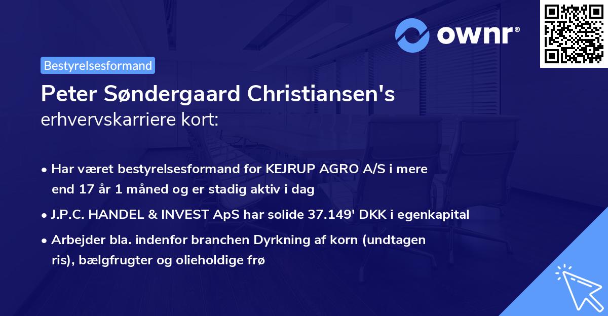 Peter Søndergaard Christiansen's erhvervskarriere kort