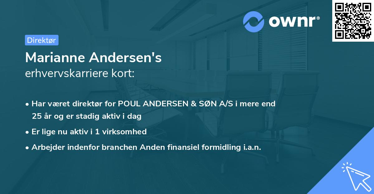 Marianne Andersen's erhvervskarriere kort