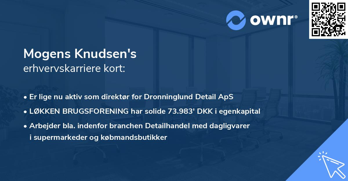 Mogens Knudsen's erhvervskarriere kort
