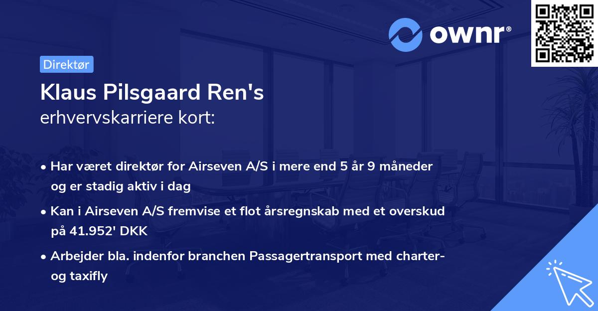 Klaus Pilsgaard Ren's erhvervskarriere kort