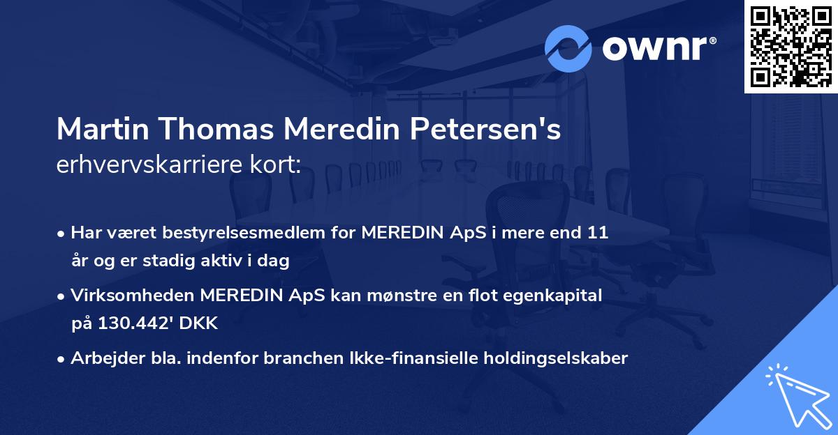 Martin Thomas Meredin Petersen's erhvervskarriere kort