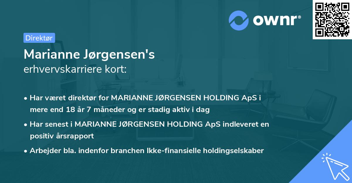 Marianne Jørgensen's erhvervskarriere kort