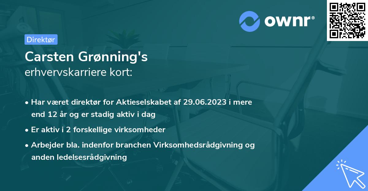 Carsten Grønning's erhvervskarriere kort