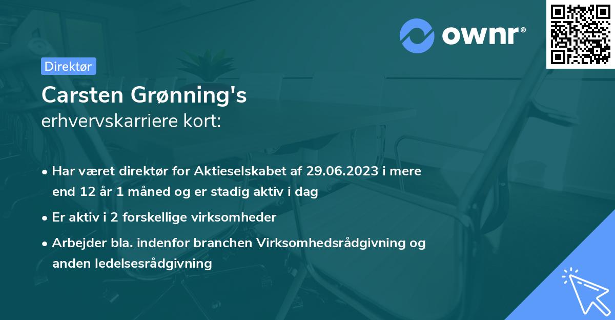 Carsten Grønning's erhvervskarriere kort