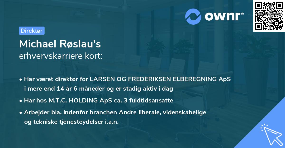 Michael Røslau's erhvervskarriere kort