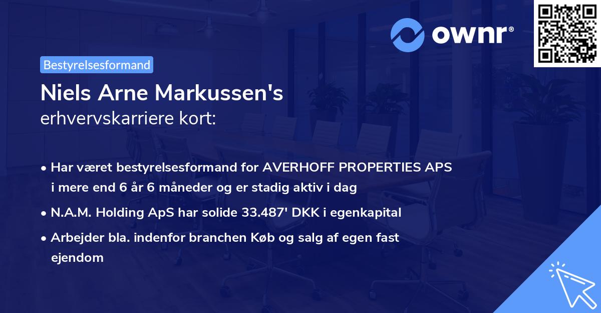 Niels Arne Markussen's erhvervskarriere kort