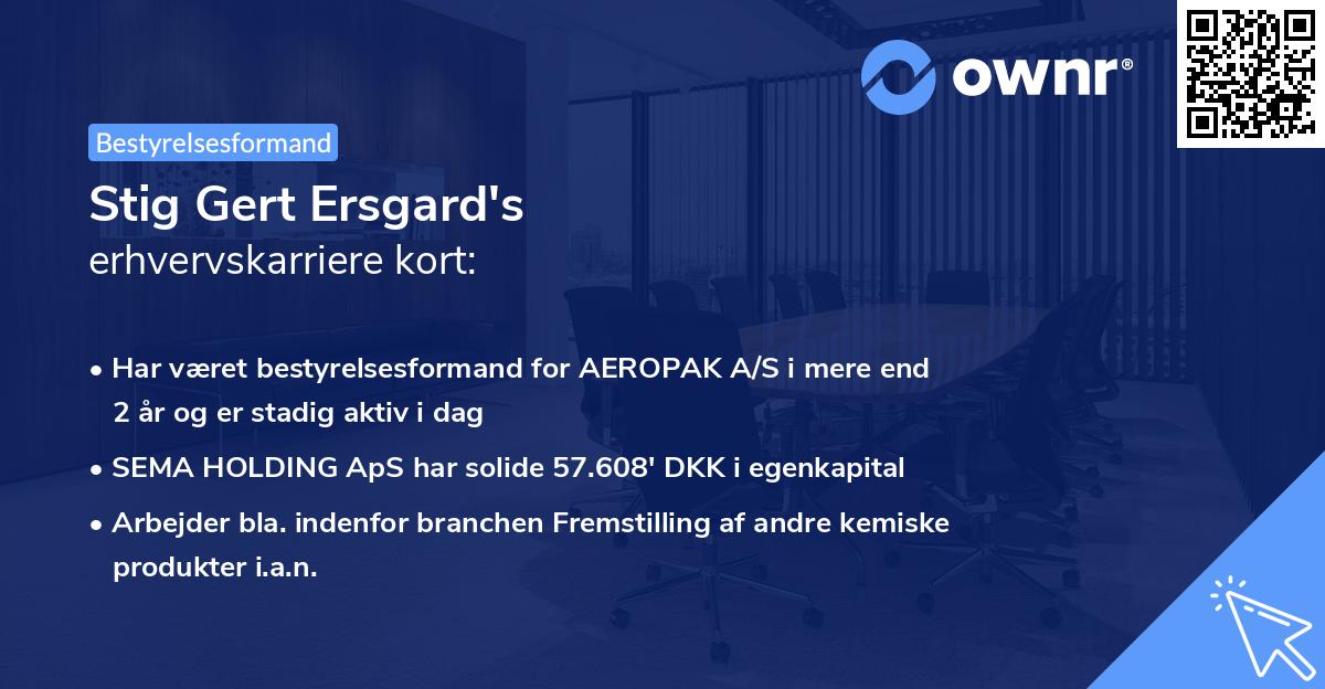 Stig Gert Ersgard's erhvervskarriere kort