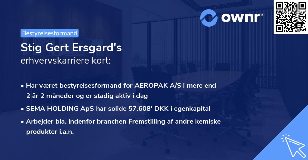Stig Gert Ersgard's erhvervskarriere kort