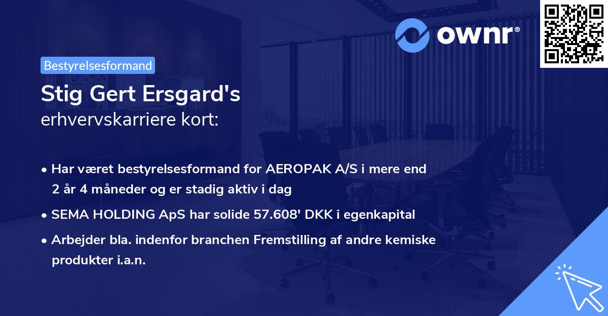 Stig Gert Ersgard's erhvervskarriere kort
