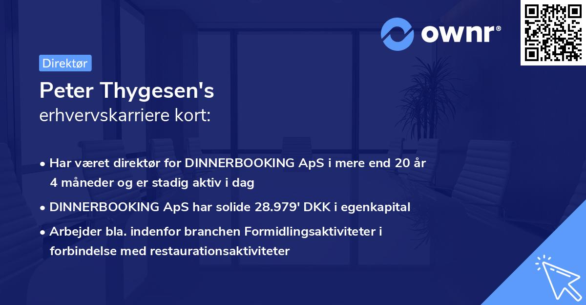 Peter Thygesen's erhvervskarriere kort