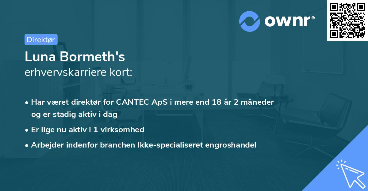 Luna Bormeth's erhvervskarriere kort